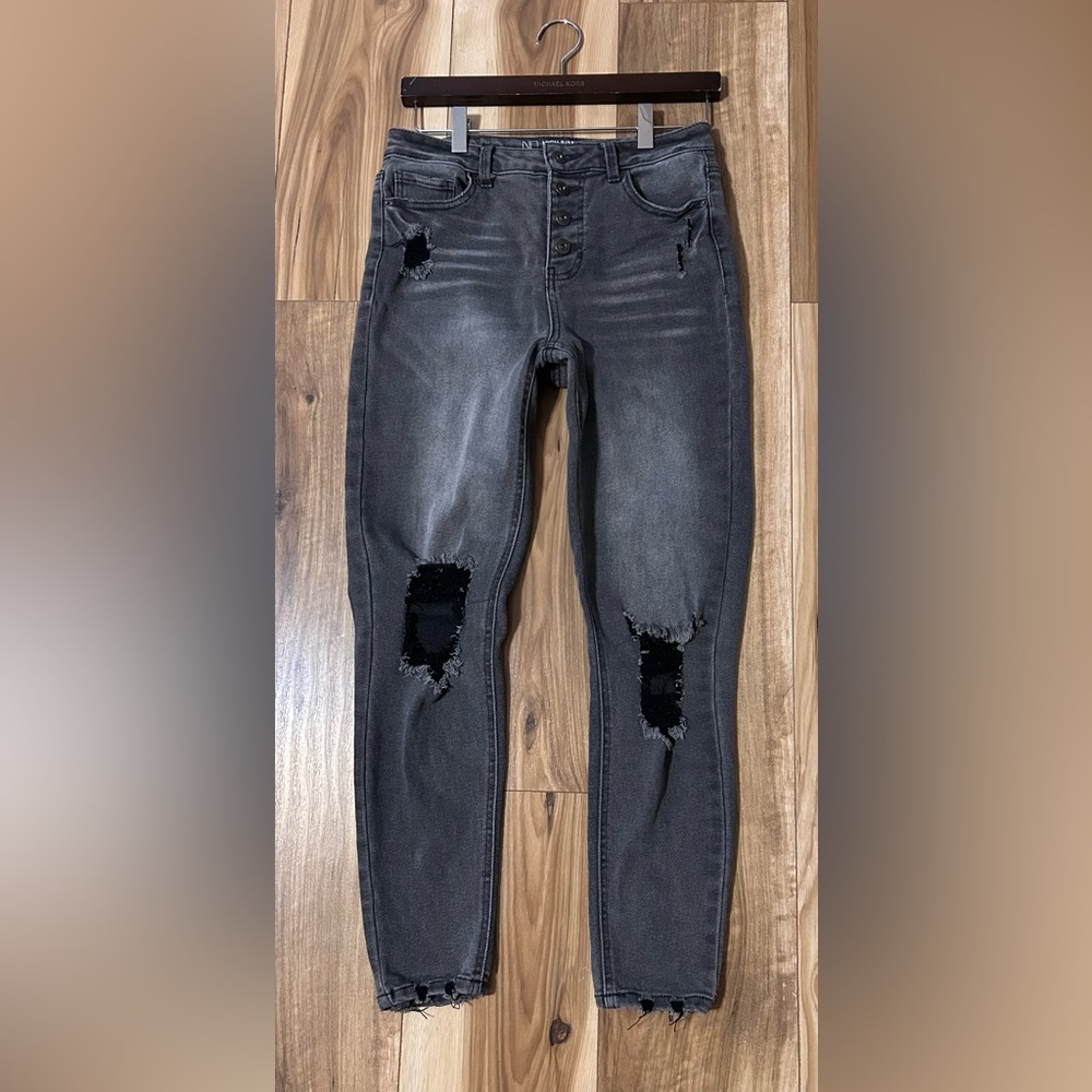 NOBO Gray Distressed Skinny Jeans Size 9